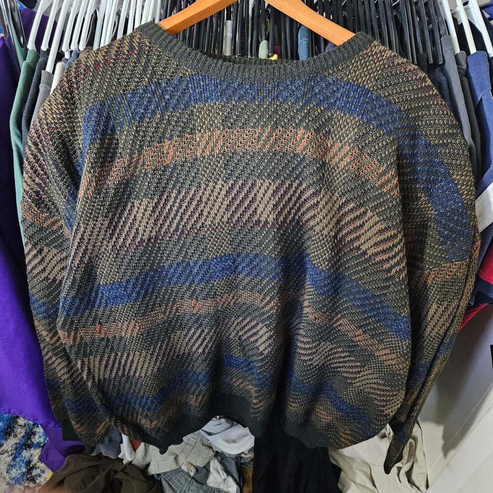 Vintage 90s Knit Patterned Crewneck Sweater